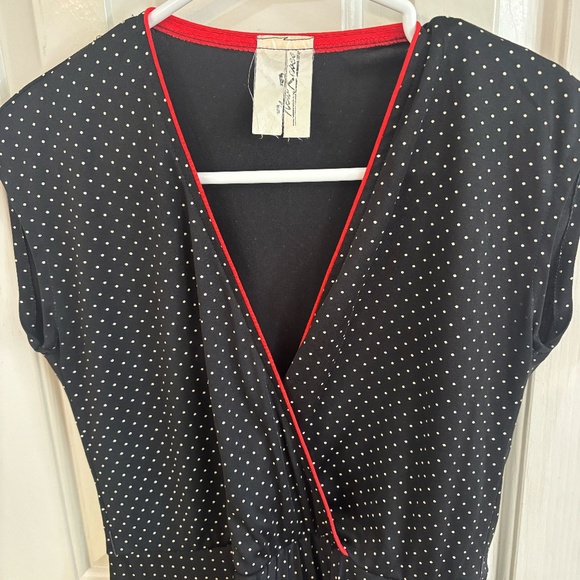 vintage wrap polka dot 80s dress * read measurements - Picture 2 of 10